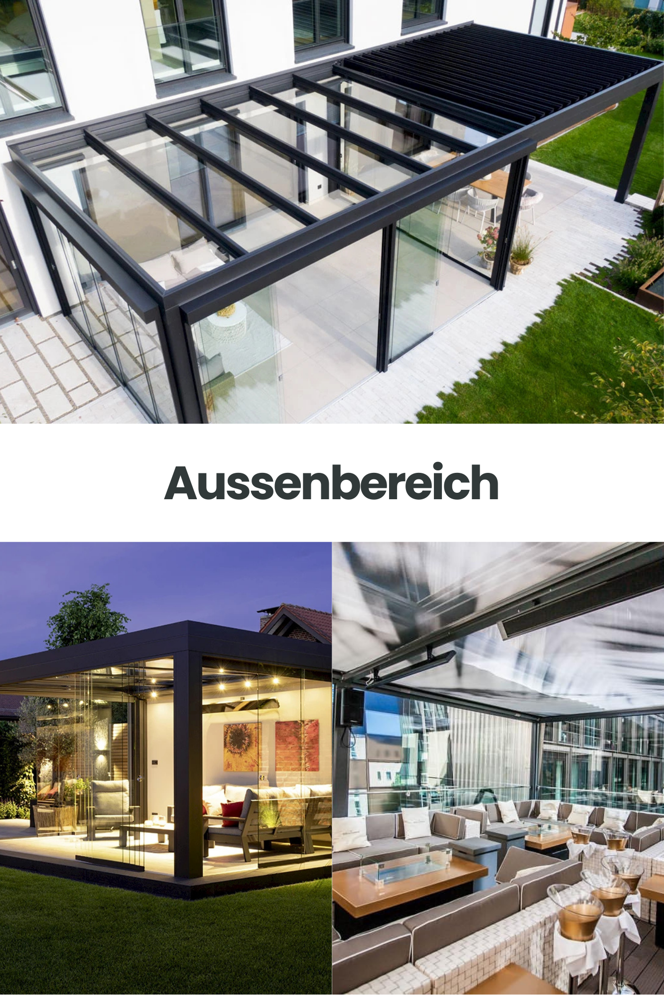 Entdecken Sie maßgefertigte Terrassen-Pavillons, die modernes Design, durchdachte Technik und zuverlässigen Schutz vereinen 